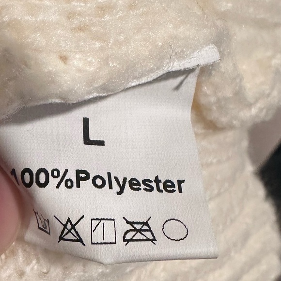 Soft & Cozy Black Flower Embroidered Cardigan Duster Cable Knit Off White NEW - Picture 9 of 15